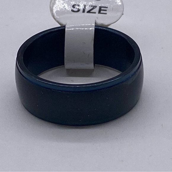 Stainless Steel Unisex Ring Black with Glitter Size 8 - Picture 3 of 8